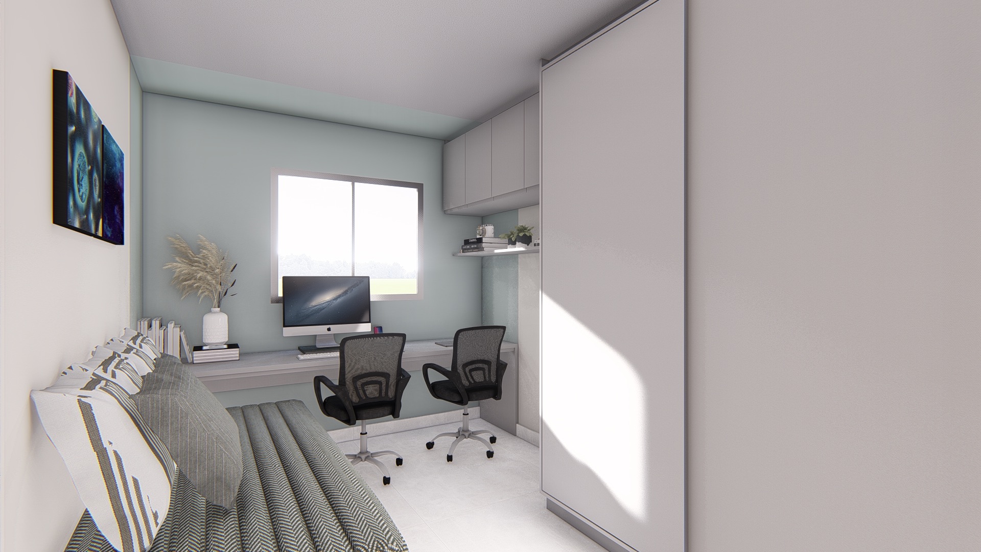 Imagem do projeto — Quarto · Home office